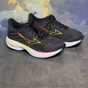 Mizuno Black with Yellow and Red Accents Athletic Shoes